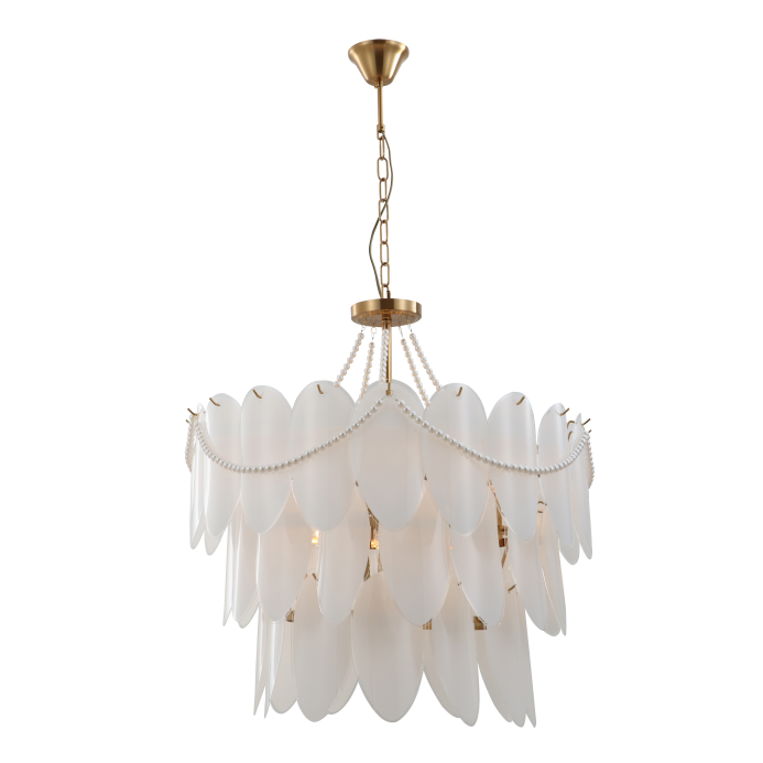 3-lags Vintage Luxury Chandelier med perler