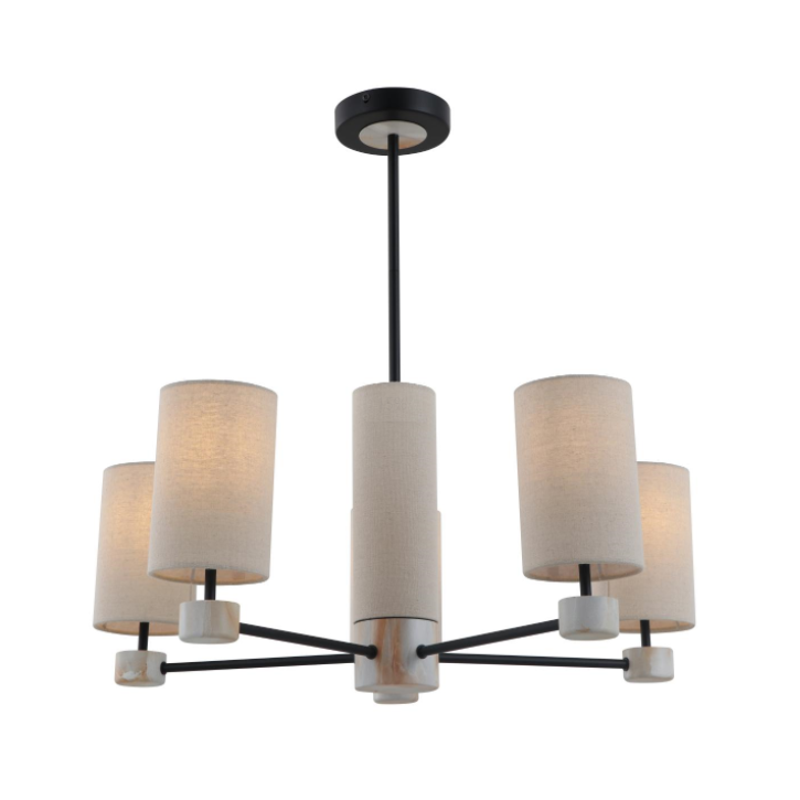 5-Lights Linbeige metallpendellampe