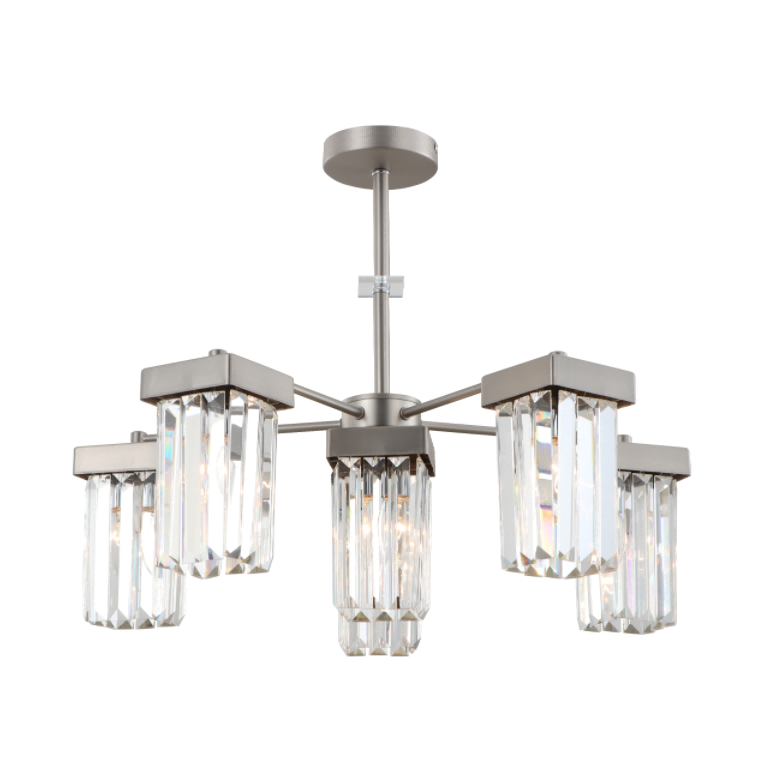 6-LIGHT nikkel moderne K9 krystall tak lysekrone