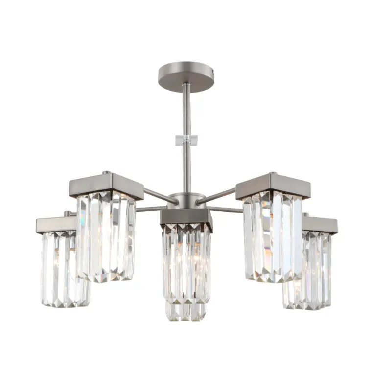 6-LIGHT nikkel moderne K9 krystall tak lysekrone