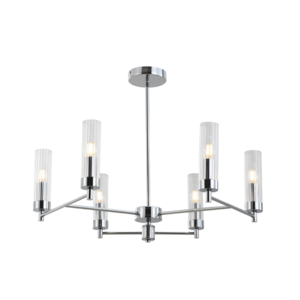 Krombelagt glassrør Taklampe