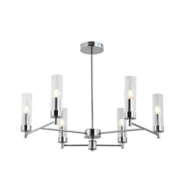Krombelagt glassrør Taklampe