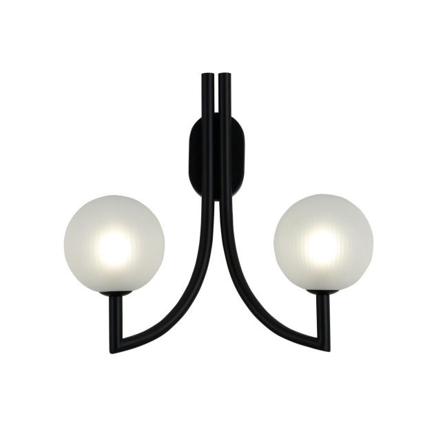 Moderne dobbel vegglampe i stripet glass