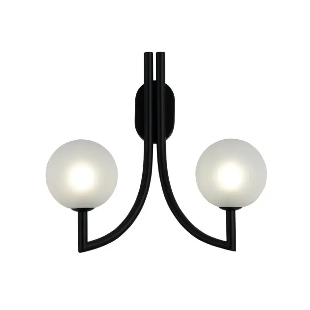 Moderne dobbel vegglampe i stripet glass