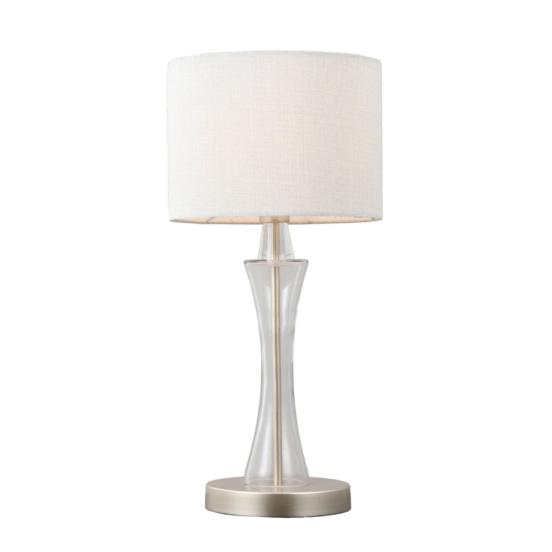 Moderne kremhvit tekstilbordlampe