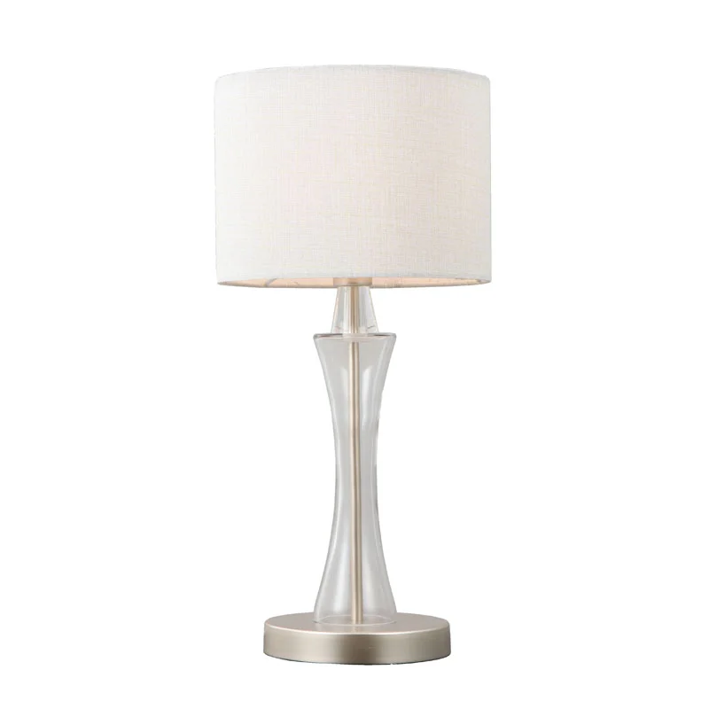 Moderne kremhvit tekstilbordlampe