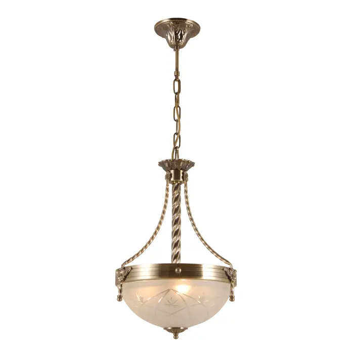 Kobberfinish håndskåret glass Retro lysekrone