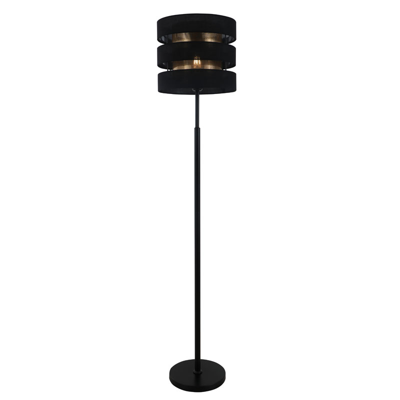 Dobbeltskjerm svart gulvlampe