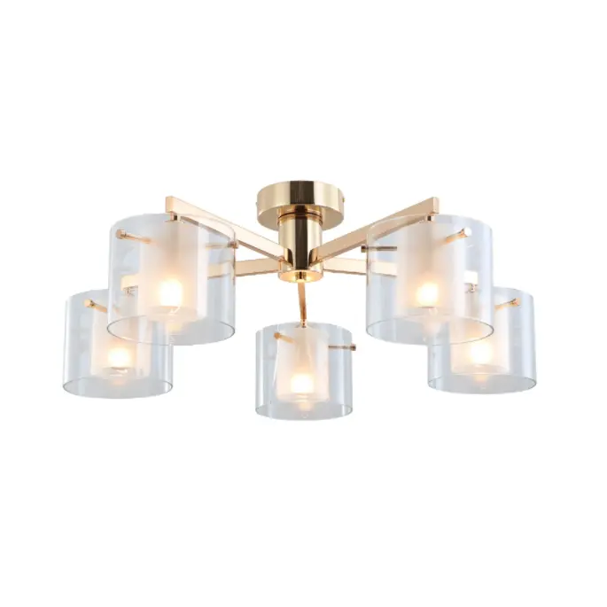 Gull doble briller 5-lys i flush mount taklampe