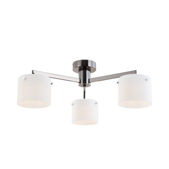 Minimalistisk 3-lys svart krom taklampe