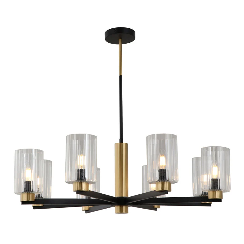 Minimalistisk lysekrone i svart metall