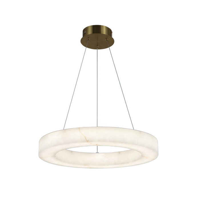 Moderne Alabaster Ring LED Pendellys
