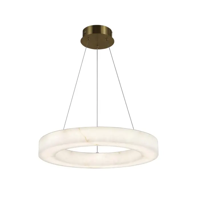 Moderne Alabaster Ring LED Pendellys
