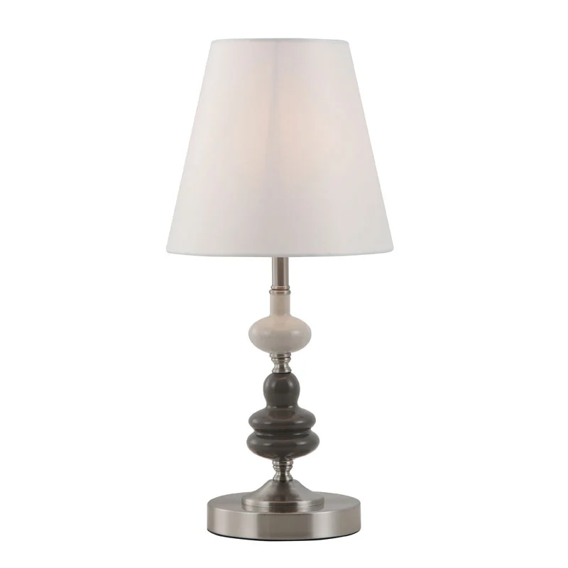 Moderne Drum Off-White Shade Bordlampe