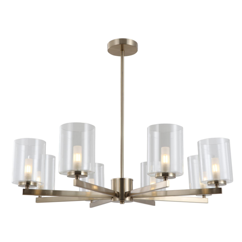 Moderne gulllysekrone med 8-lys
