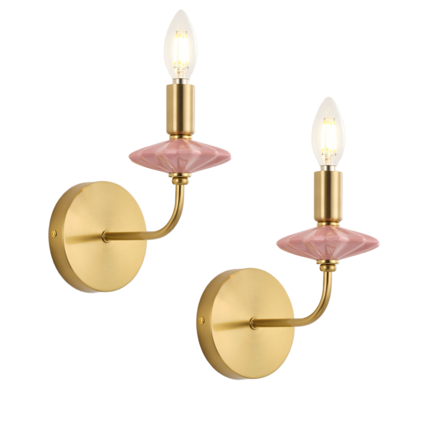 Rosa keramisk stearinlys vegglampe