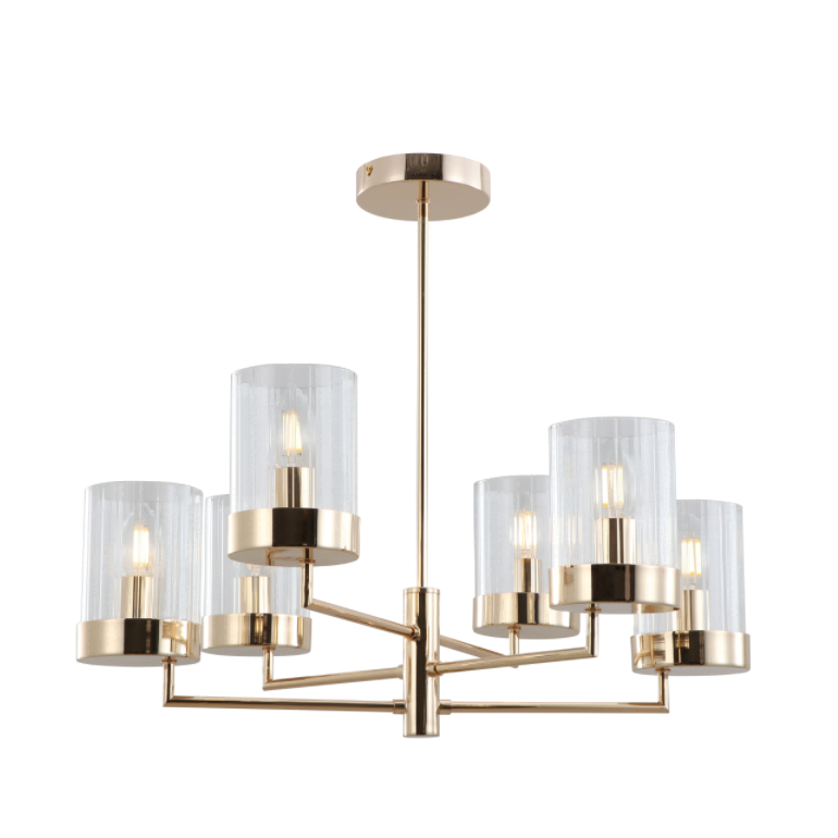 Stripe glass gull moderne pendellys